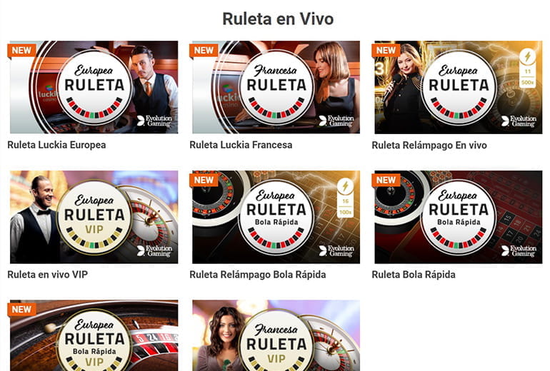 La plataforma de casino online en vivo de Luckia. 