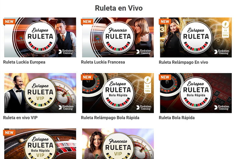 La plataforma de casino online en vivo de Luckia.