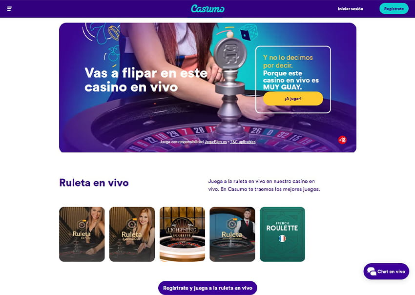 La Plataforma online del Casino en Vivo Casumo