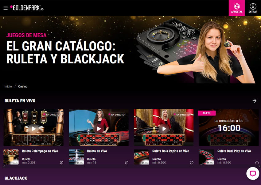 La Plataforma online del Casino en Vivo Goldenpark