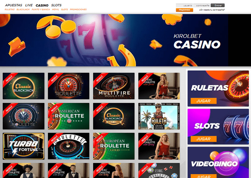La Plataforma online del Casino en Vivo Kirolbet 
