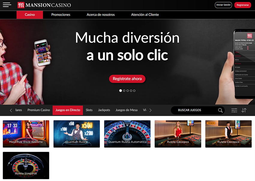 La Plataforma online del Casino en Vivo MansionCasino