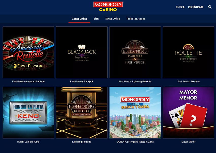 La Plataforma online de Monopoly Casino en Vivo