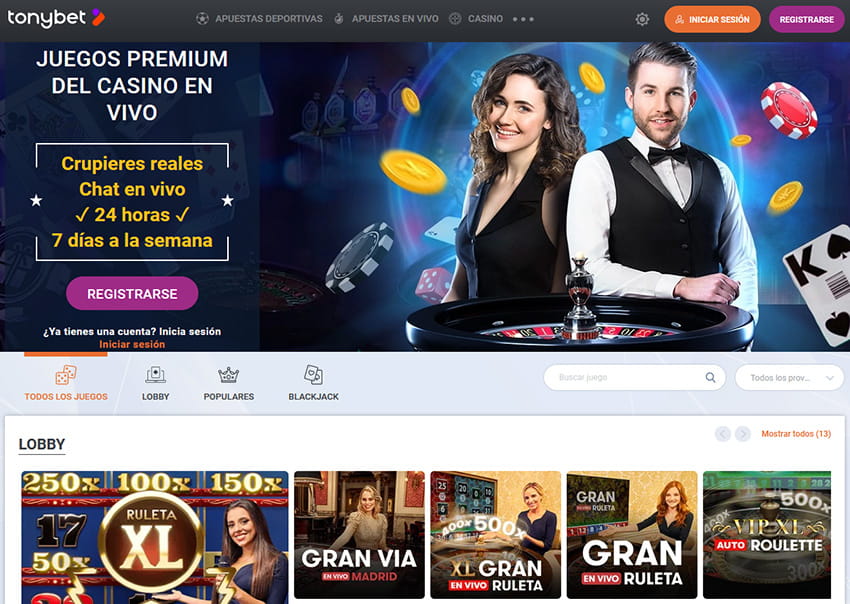 La Plataforma online del Casino en Vivo Tonybet