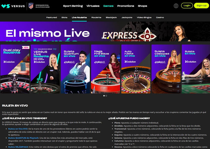 La Plataforma online del Casino en Vivo Versus
