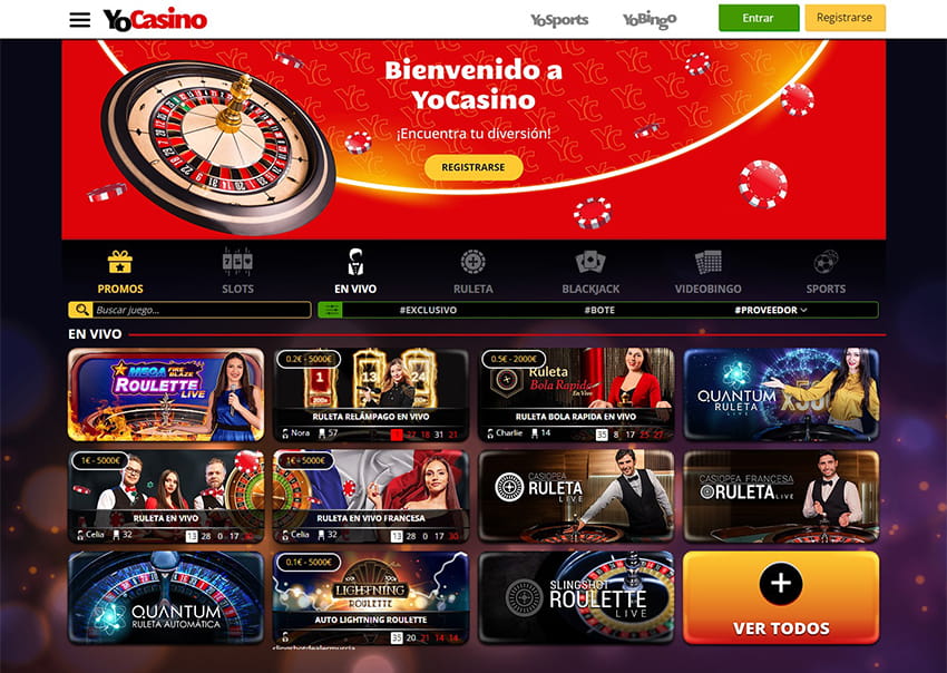 La Plataforma en Vivo online de YoCasino