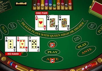 3 Card Poker by Microgaming: in-game view