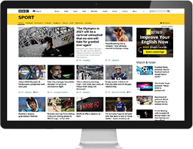 Screenshot of BBC.com Sport Page