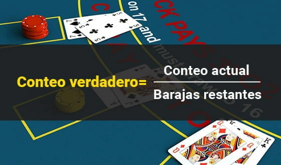 Calculo del conteo verdadero representado