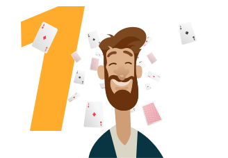 Jugador de blackjack que está feliz