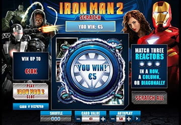 In-game view of Iron Man 2 scratch card