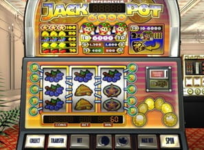 A screenshot of Jackpot 6000, a classic slot game