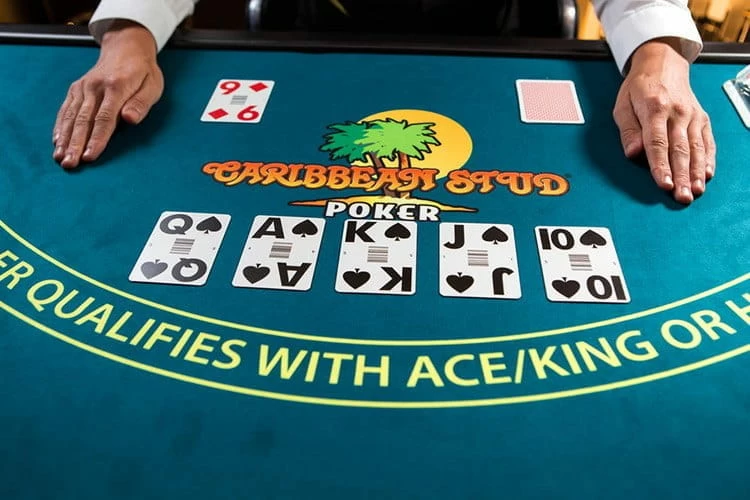 A royal flush in live Caribbean Stud Poker