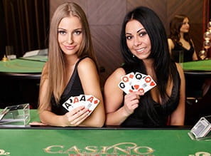 Dealers at a live online casino suite
