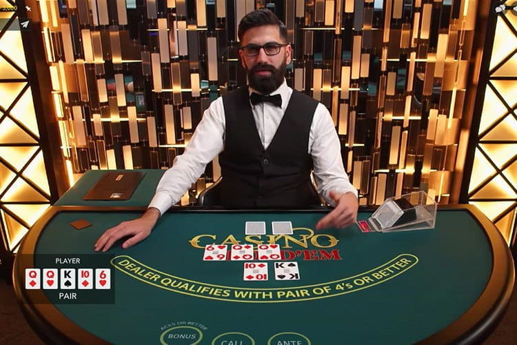 Live Casino Hold'em gameplay screenshot