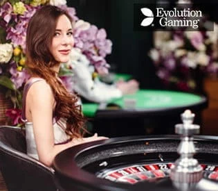 A promotional image of Evolution's live roulette games