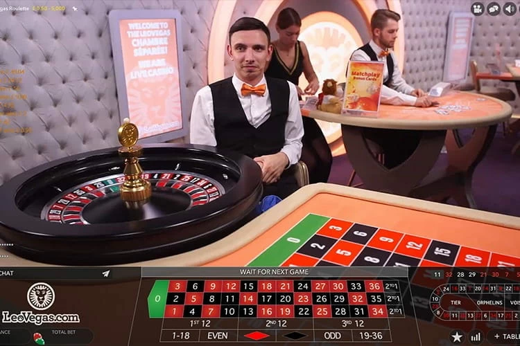 A live dealer roulette game