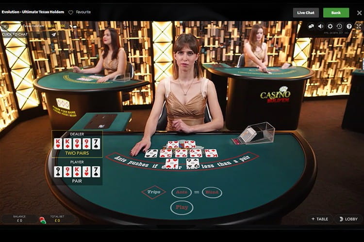 Live Ultimate Texas Hold'em from Evolution Gaming - live dealer 