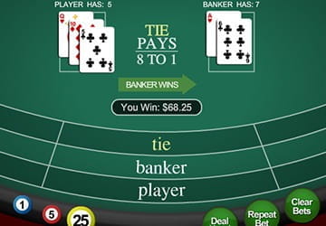 The online casino game Mini Baccarat