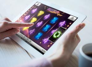 A slot game on a tablet
