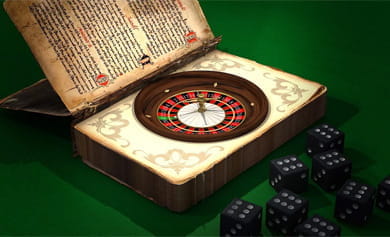 libro de secretos con rueda de ruleta dentro