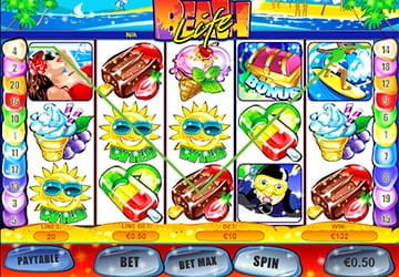 Screenshot of a Beach Life slot game from Playtech