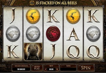 Screenshot of a Game of Thrones slot game from Playtech