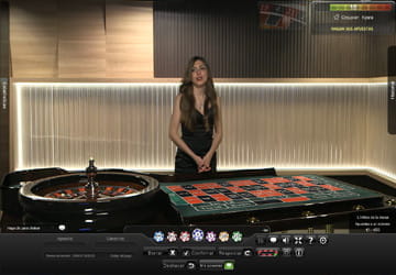 mesa de ruleta en vivo con una crupier de Playtech en imagen promocional