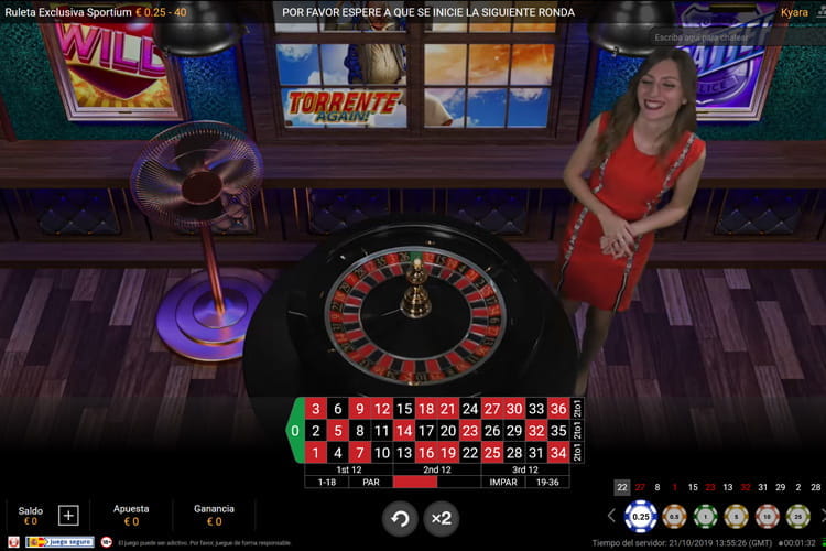 Ruleta en vivo de casino Sportium