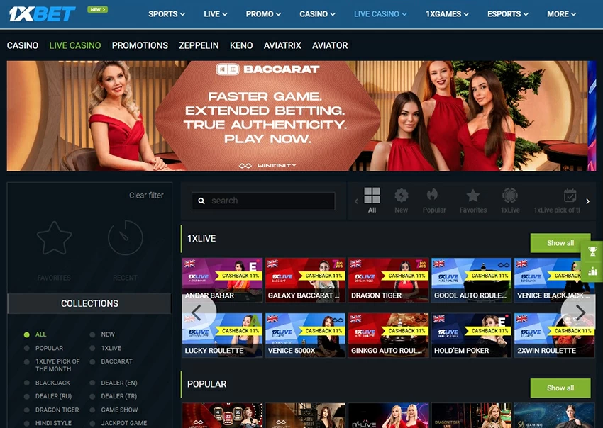 1xbet Live Casino