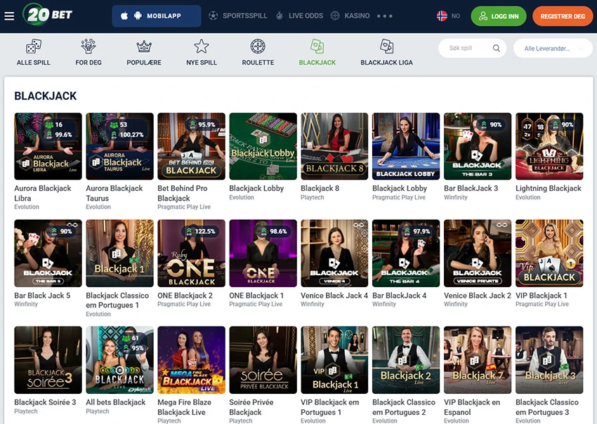 20Bet Live Blackjack 