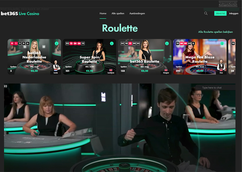 The Online Platform of bet365 Live Casino 