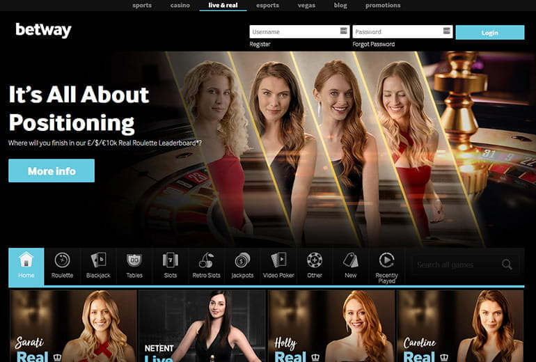 The Online Platform of Betway Live Casino 