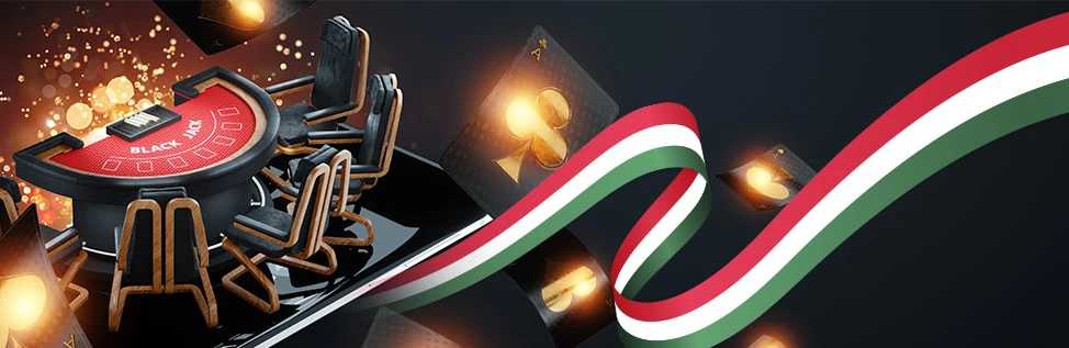 Blackjack Casino Site Element with the Hungarian Flag