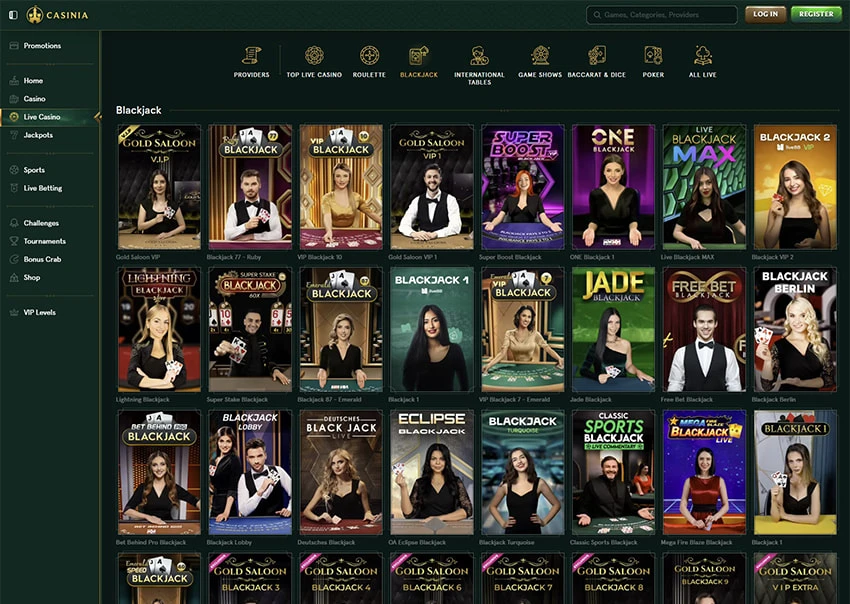 Casinia Live Blackjack