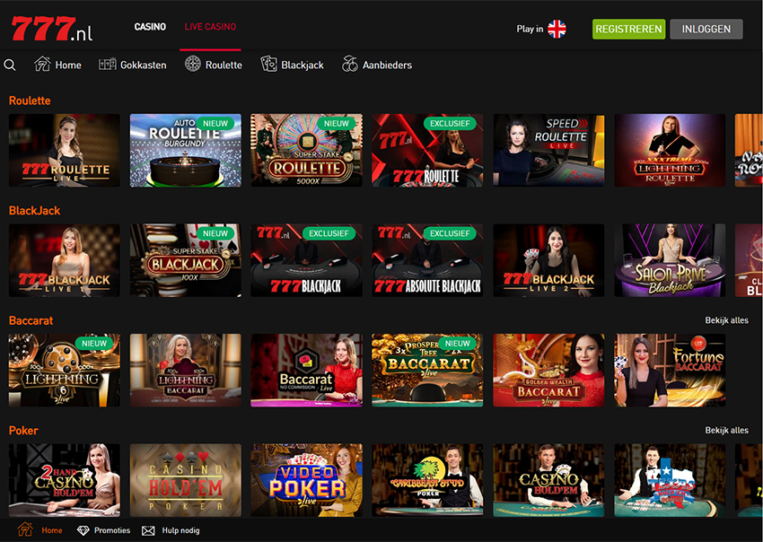 Het Online Platform van Casino777 Live Casino 