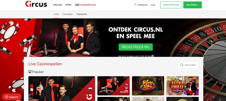 Het Circus Live Casino Platform 