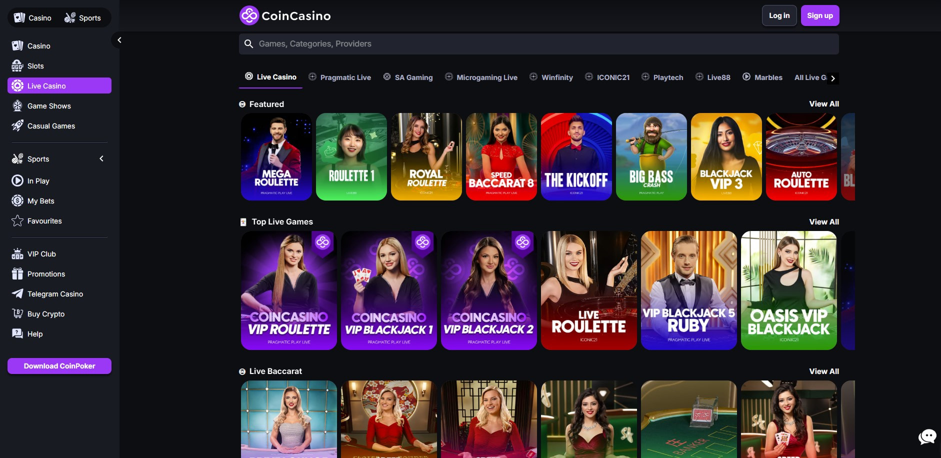 線上賭博平台 CoinCasino真人賭場 