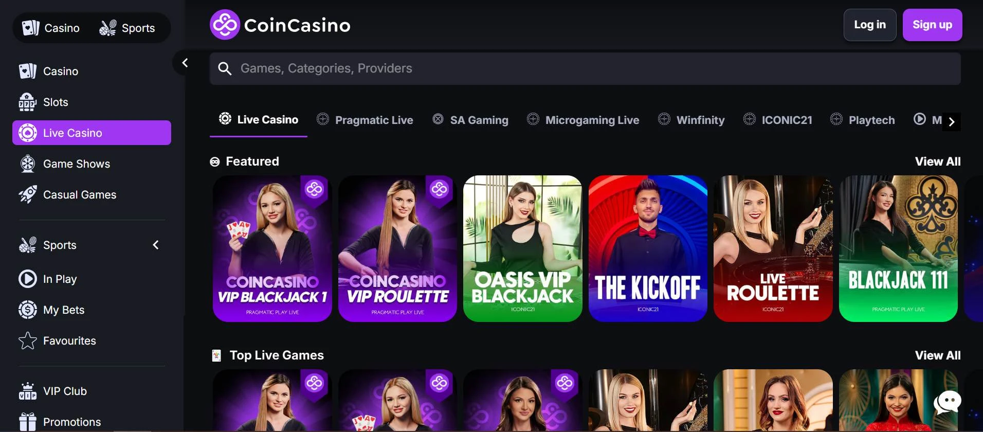 CoinCasino Live Casino    