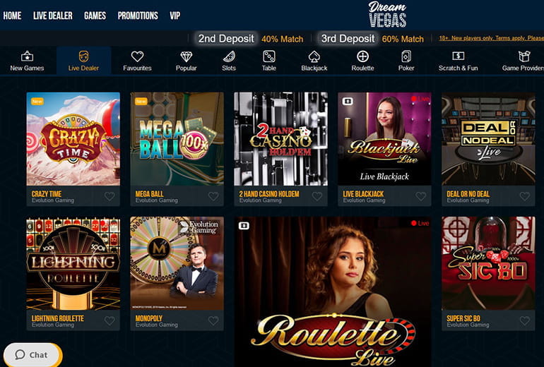 The Online Platform of Dream Vegas Live Casino 