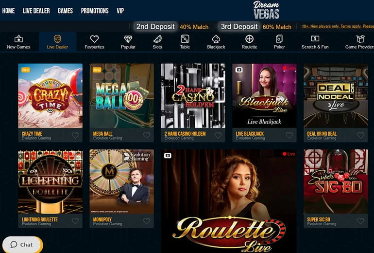 The Online Platform of Dream Vegas Live Casino