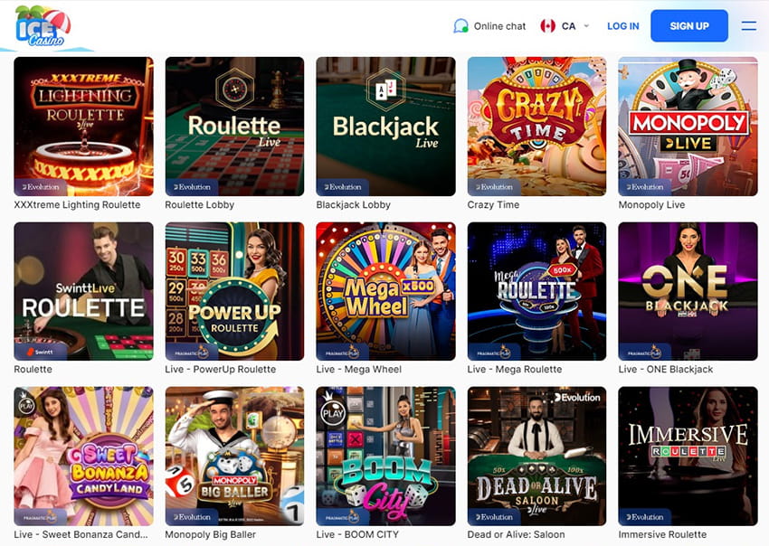 The Online Platform of Ice Casino Live Casino