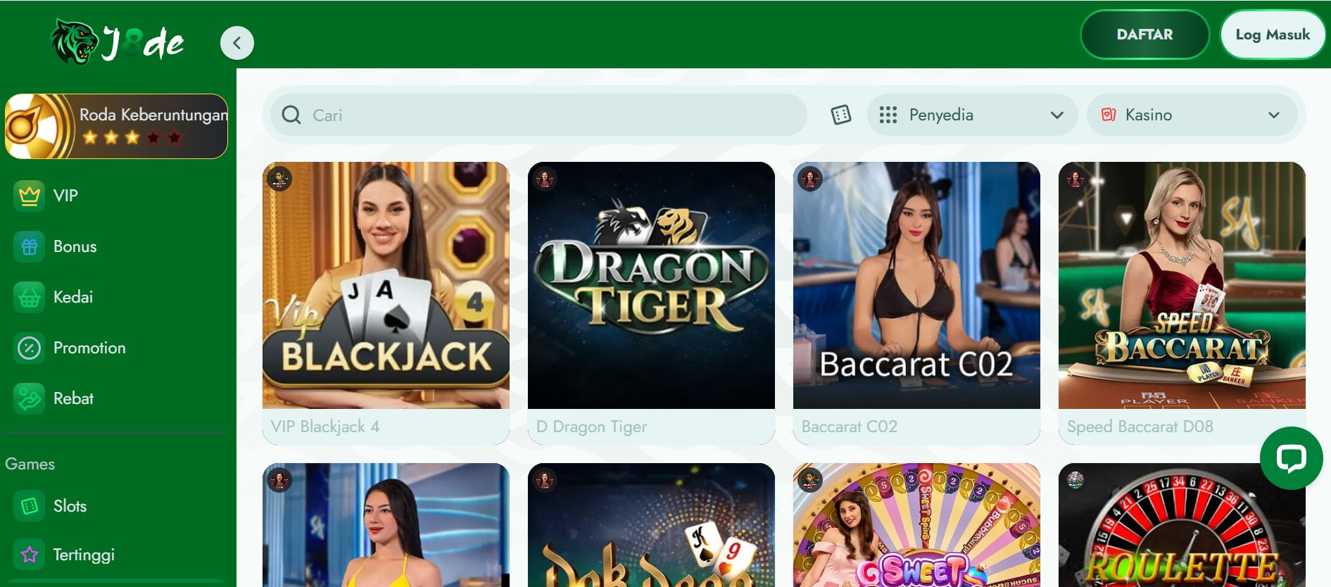 The Online Platform of J8DE Live Casino  