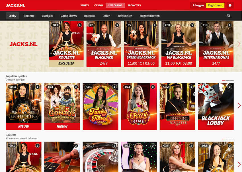 Het Online Platform van Jack’s Live Casino 