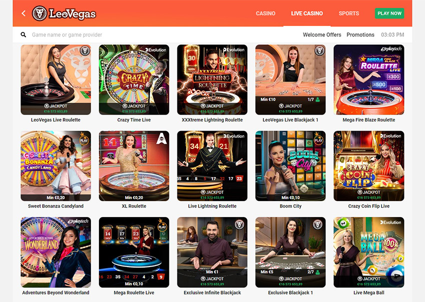 Online-plattformen til LeoVegas Live Casino 