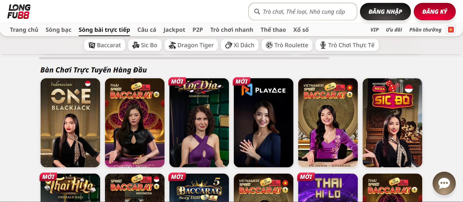 Nền Tảng Trực Tuyến Live Casino Longfu88