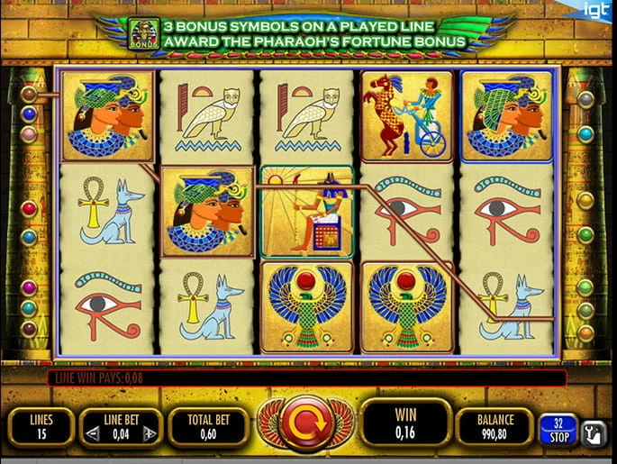 Free Play Demo Game of Pharaoh`s Fortune Slot