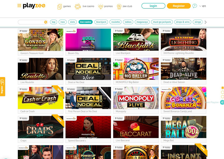 The Online Platform of Playzee Live Casino