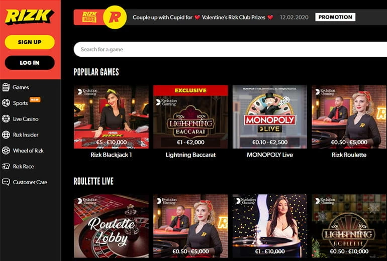 The Online Platform of Rizk Live Casino