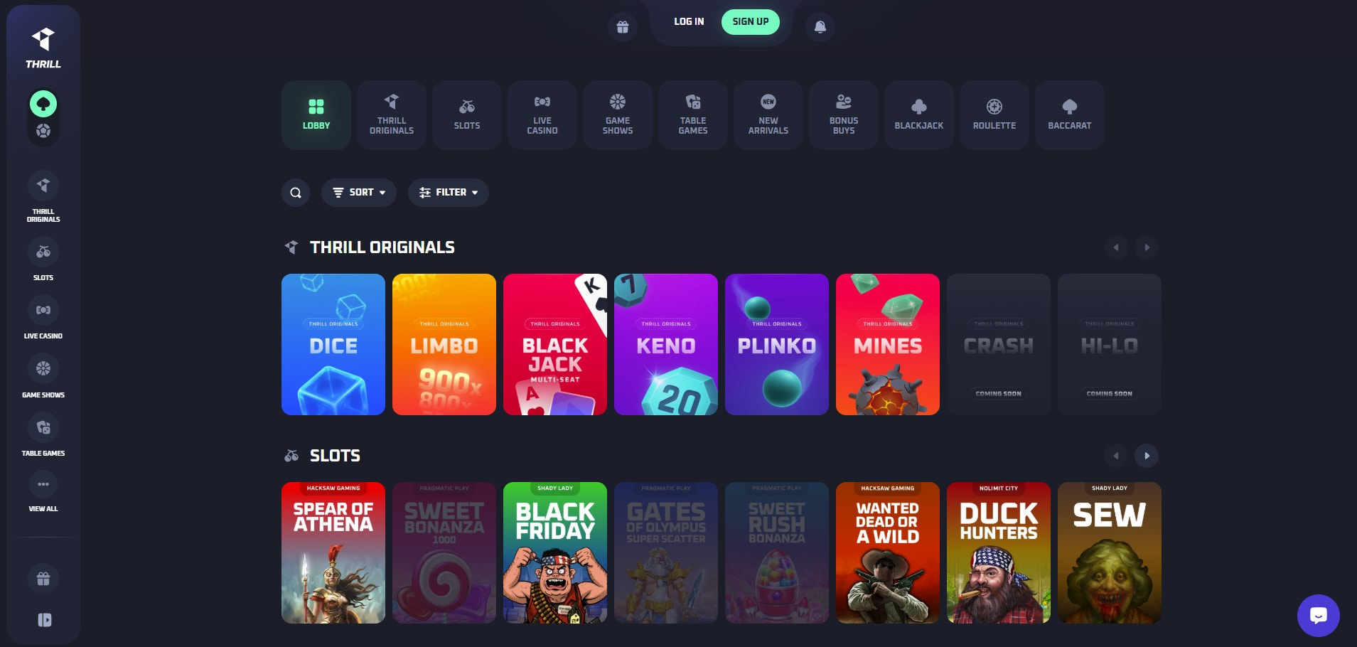 線上賭博平台 Thrill真人賭場 